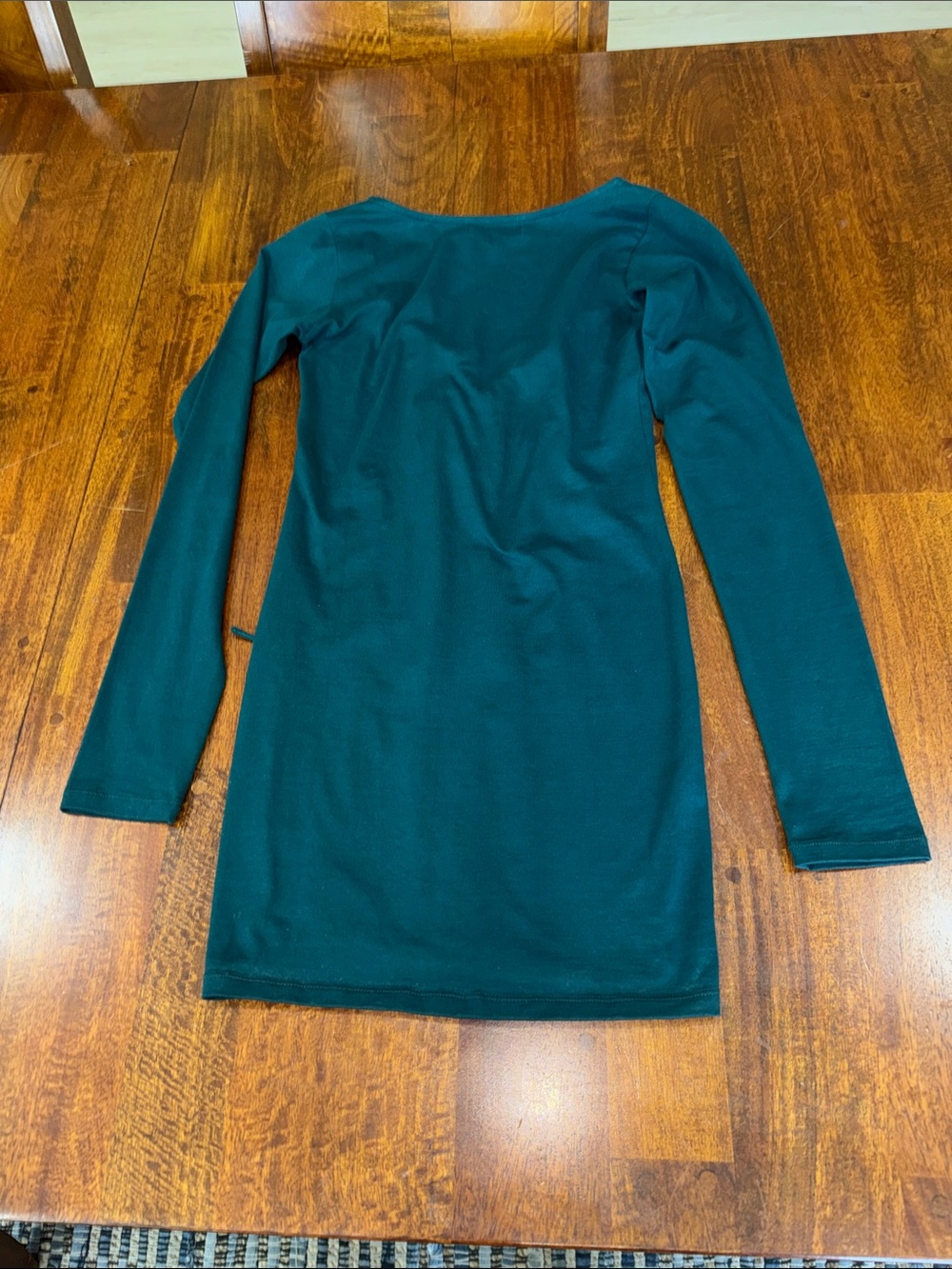 NWT Motel Rocks Teal Long Sleeve Tie-Front Mini Dress - Picture 9 of 11